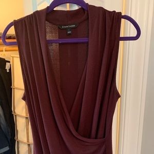 Sleeveless faux wrap top